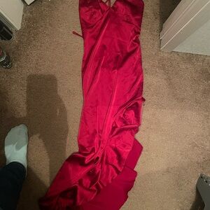 SHEIN Vibrant Red Satin dress